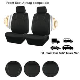 AUTOKING Black Universal Seat Covers For Car 2+1 Type Split Car Seat Cover High Quality Polyester With Airbag Compatible