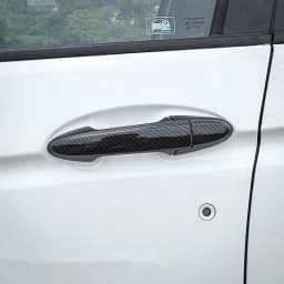 For Honda Fit Jazz 2014 2015 2016 2017 2018 2019 2020 Carbon Fiber Chrome Car Side Door Handle Cover Sticker Styling Accessories
