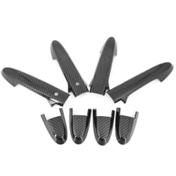 For Honda Fit Jazz 2014 2015 2016 2017 2018 2019 2020 Carbon Fiber Chrome Car Side Door Handle Cover Sticker Styling Accessories