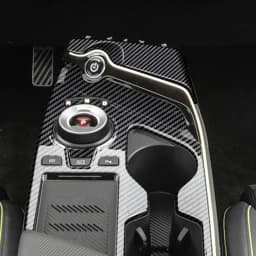 2Pcs Car Carbon Fiber Center Console Gear Shift Panel Water Cup Holder Decoration Cover Trim For KIA EV6 2021 2022 LHD
