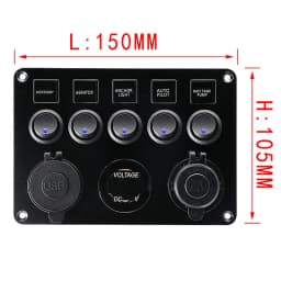 5 Gang 8 Gang Button Rocker Toggle Switch Panel Usb Control For Car Truck Marine Boat RV ATV UTV Camper Caravan Circuit Breaker