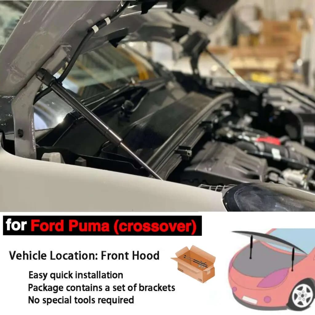 For Ford Puma (crossover) 2019-2026 Front Bonnet Hood Gas Struts Modify Lift Support Shock Dampers Absorber Prop Rod Cylinders