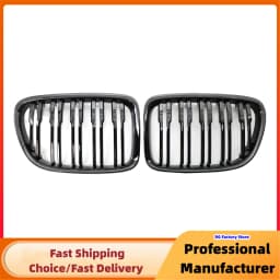 Glossy Black Car Front Bumper Kidney Grille For E84 X1 18i 20i 25i 28i 2009-2015 Double Slat Sport Racing Grill Cover