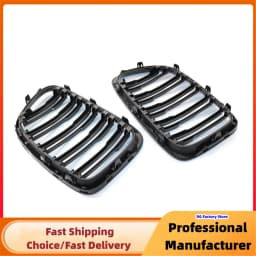 Glossy Black Car Front Bumper Kidney Grille For E84 X1 18i 20i 25i 28i 2009-2015 Double Slat Sport Racing Grill Cover