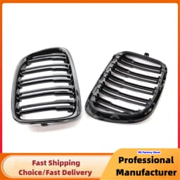Glossy Black Car Front Bumper Kidney Grille For E84 X1 18i 20i 25i 28i 2009-2015 Double Slat Sport Racing Grill Cover