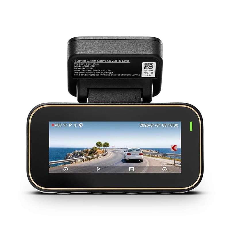 70mai 4K A810 Lite DVR HDR 24/7 Parking Supercapacitor GPS Russian Voice Control 70mai A810lite