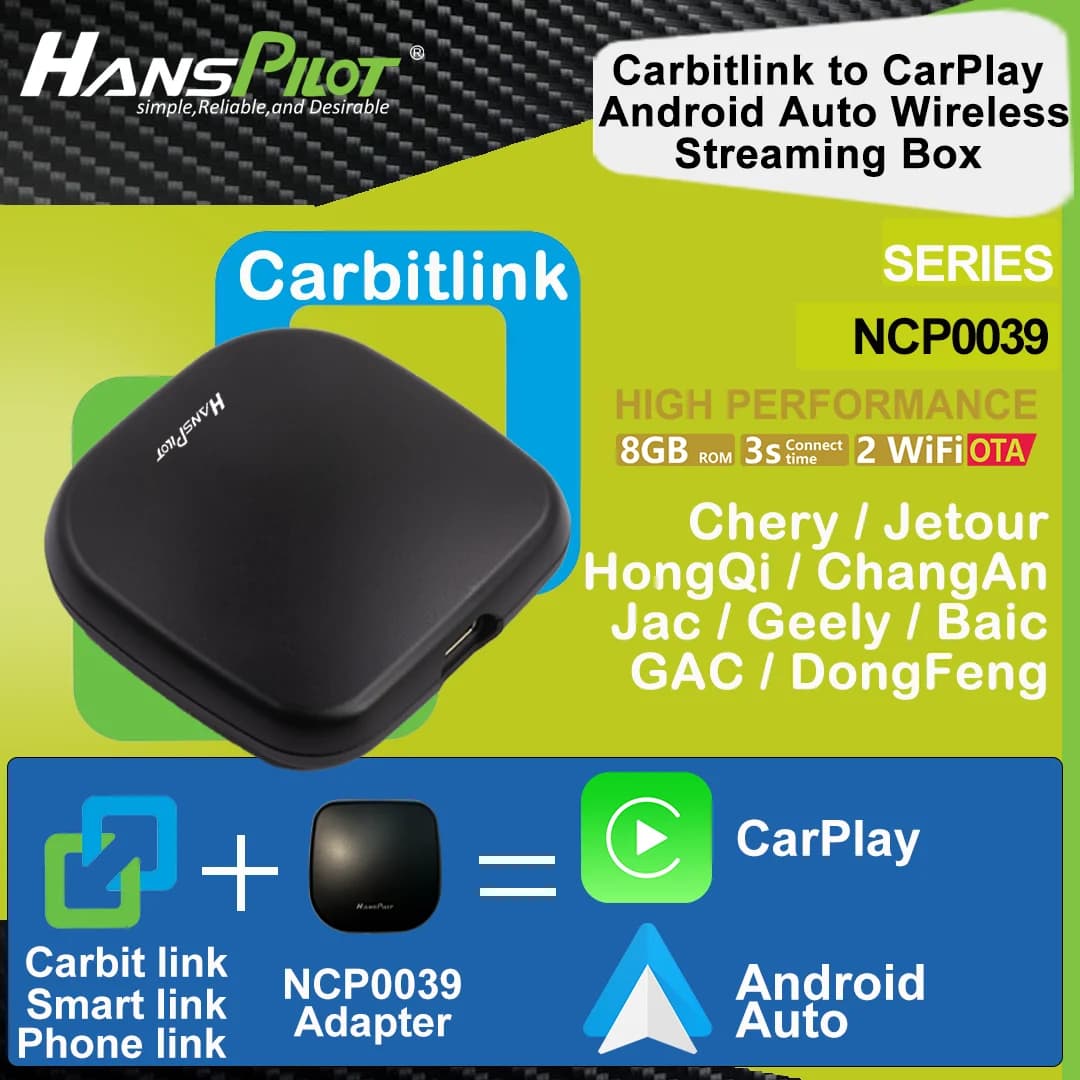 NCP0036 0039Wired Carbitlink Smart link Phonelink Easy connect to Wireless CarPlay Android Auto 4 Jetour X70 X90 X95 Dashing