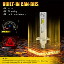 AILEO 2Pcs 200W 20000LM H1 6500K 4300K 3000K Headlight LED Lights Bulb Mini Size Design Wireless For Car Lamp CSP 7035 Plug&Play