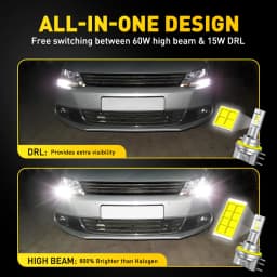 AUXITO 2Pcs 30000LM H15 LED Headlight Canbus No Error DRL Head Lights Bulb for VW Golf 6 7 Ford Ranger Skoda Octavia Fiat