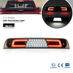 Smoked For 2019-2025 RAM 1500 Led High Mount Third 3rd Brake Light White Cargo Roof Marker Reverse Lamp Replacement CHMSL