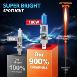 200W H4 H7 H11 HB3 HB4 Car Halogen Headlight H8 H9 9005 9006 9145 5202 H1 H13 9007 880 9012 6000K Auto Bulb Fog Lamp No Glare
