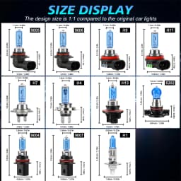 200W H4 H7 H11 HB3 HB4 Car Halogen Headlight H8 H9 9005 9006 9145 5202 H1 H13 9007 880 9012 6000K Auto Bulb Fog Lamp No Glare