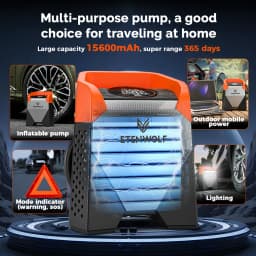 ETENWOLF ZEPHYR S5C Portable Tire Inflator Heavy-Duty Car compressor 160PSI &15600mAh for Pickups Car Tires Motorcycles