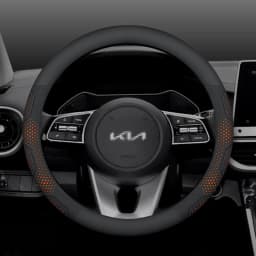For Kia K5 Sportage Picanto Xceed Rio Cerato Soul Carens Seltos Carbon fiber Suede Car Steering Wheel Cover Auto Accessories