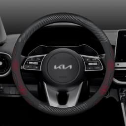 For Kia K5 Sportage Picanto Xceed Rio Cerato Soul Carens Seltos Carbon fiber Suede Car Steering Wheel Cover Auto Accessories