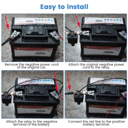 Remote Battery Disconnect Switch 12V 200A Kill Switch for Car Anti Theft Battery Kill with Wireless Remote Control Relay Fobs