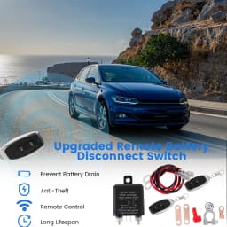 Remote Battery Disconnect Switch 12V 200A Kill Switch for Car Anti Theft Battery Kill with Wireless Remote Control Relay Fobs