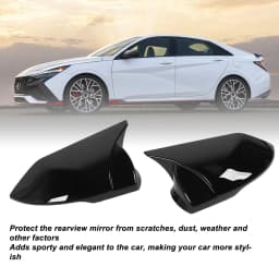 Car Side Mirror Cover 1 Pair Rearview Mirror Gloss Black Side Mirror Cover Housing Replacement for Elantra CN7 2021 to 2023