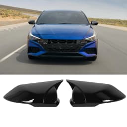 Car Side Mirror Cover 1 Pair Rearview Mirror Gloss Black Side Mirror Cover Housing Replacement for Elantra CN7 2021 to 2023