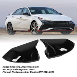 Car Side Mirror Cover 1 Pair Rearview Mirror Gloss Black Side Mirror Cover Housing Replacement for Elantra CN7 2021 to 2023