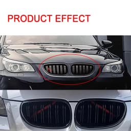 Front Kidney Grille Double Slats Glossy Black For BMW 5 series E60 520i 523i 525i 528i 530i 535i 550i 2003 2004 2005 2006-2009