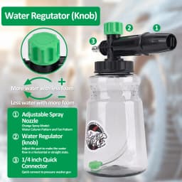 Pressure Washer Foam Cannon Foam Generator Snow Foam Lance with 1/4” Quick Connector for Portland Husky Ryobi Greenwork