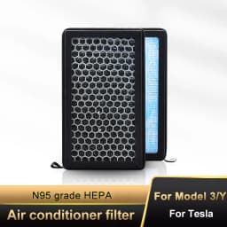 2pcs For Tesla Model 3 Model Y HEPA N95 Carbon Activated PM2.5 Cleaner Air Filter Conditioner Replacement Kit Car Accessories