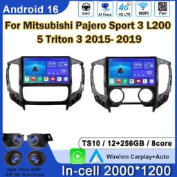 Android Autoradio For Mitsubishi Pajero Sport 3 L200 5 Triton 3 2015- 2019 Car Radio Carplay GPS Navigation Stereo Player WIFI