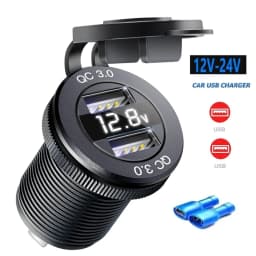 12V Car Fast Charger Power Socket QC3.0 and PD USB Port Car Charger Adapter fast charging for Car Boat Marine RV Motorcycle