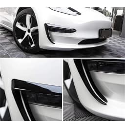 For Tesla Model 3 Model Y 2017-2023 Front Bumper Fog Lamp Wind Knife Spoiler 1Pair Car Fog Lamp Trim Cover Fog Light Eyebrow