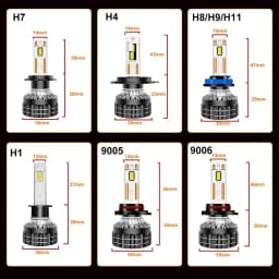 YHKOMS H7 LED 60000LM Headlights H1 H4 H11 H8 H9 9005 9006 HB3 HB4 High Power 180W Super Bright Headlamp Beam 12V Replacement