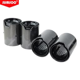 1PCS SUMSOO Fit for M2 F87 M3 F80 M4 F82 F83 Exhaust Modified Suitable Cars Carbon Fiber Tail Muffler Black Pipe Tips