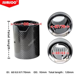 1PCS SUMSOO Fit for M2 F87 M3 F80 M4 F82 F83 Exhaust Modified Suitable Cars Carbon Fiber Tail Muffler Black Pipe Tips