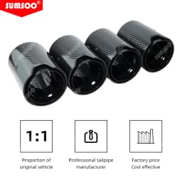 1PCS SUMSOO Fit for M2 F87 M3 F80 M4 F82 F83 Exhaust Modified Suitable Cars Carbon Fiber Tail Muffler Black Pipe Tips