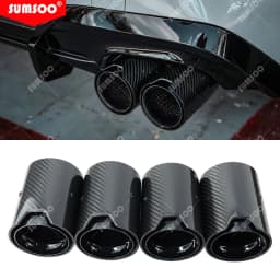 1PCS SUMSOO Fit for M2 F87 M3 F80 M4 F82 F83 Exhaust Modified Suitable Cars Carbon Fiber Tail Muffler Black Pipe Tips