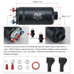 EFI 380LH 1000HP TOP QUALITY External Fuel Pump E85 Compatible 044 style New PQY-FPB003-QY