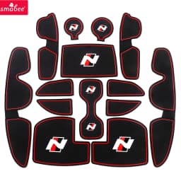 Smabee for Hyundai I30/I30 N 2017 - 2022 Anti-Slip Gate Slot Cup Mat Non-Slip Door Groove Pad Interior Accessories