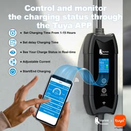Feyree GB/T Portable EV Charger 3.5m Cable with WIFI APP Control 16A 3.5kW Set Charging & Delay Time for EV Cars, Plug Customiza