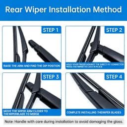 8" Inch Rear Wiper Blade & Arm Set Kit For Citroen C5 Aircross 2018 2019 2020 2023 Windshield Windscreen Clean Rear Window