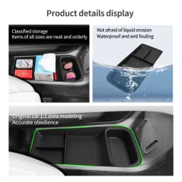 Smabee LHD for Polestar 4 2023 2024 Car Storage Box Center Console Lower Layer Storage Tray Organizer Interior Accessories Black