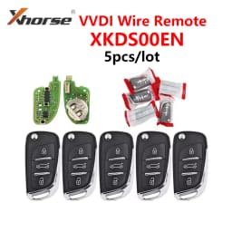 5pcs/lot Xhorse XKDS00EN 3 Buttons Universal VVDI Wire Remote Car Key DS Style For VVDI2 / Mini / Key Tool Max