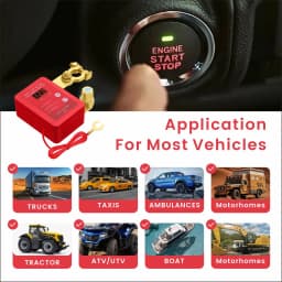 12V Kill Switch for Car Remote Battery Disconnect Switch Smart Voltage Car Battery Kill for Vehicle RV ATV Truck Boat with LED