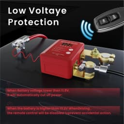 12V Kill Switch for Car Remote Battery Disconnect Switch Smart Voltage Car Battery Kill for Vehicle RV ATV Truck Boat with LED