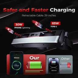 For Tesla Model Y Juniper 2026 Retractable Center Console USB Hub Model 3 Highland Phone Charger Fast Charging Docking Station