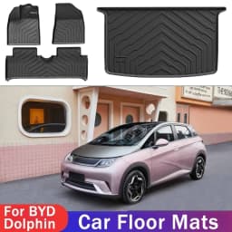 TPE Foot Mats and Trunk Mats for BYD Dolphin LHD 2021 - 2026 All-weather Double-layer Waterproof and Anti-skid Mats Auto Parts