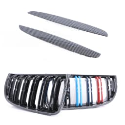 Carbon Fiber Chrome M Color Chrome Gloss Matte Black Grille Kidney Grill For BMW 3 Series E90 E91 Pre-Facelift 2005-2008 320 330