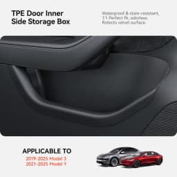 YZ Car Door Side Storage Box For Tesla Model Y 3 YL Juniper Highland Door Organizer Tray Trash Can Interior Accessories