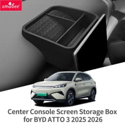Smabee for BYD ATTO3 ATTO 3 YUAN PLUS 2025 2026 Dashboard Tray Organizer Display Screen Rear Storage Box Car Accessories Black