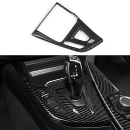 For BMW 3 4 Series F30 F31 F32 F33 F34 F36 (2012-2018) Car Center Console Gear Shift Cover Panel, Carbon Fiber ABS Trim Sticker