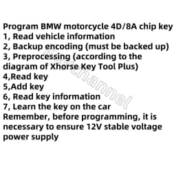 BM ALL Key Lost Programming Cable for BM W K1600gt F750GS R1250GS C400X S1000RR 4D 8A AKL Programming without Remove ELV Lock